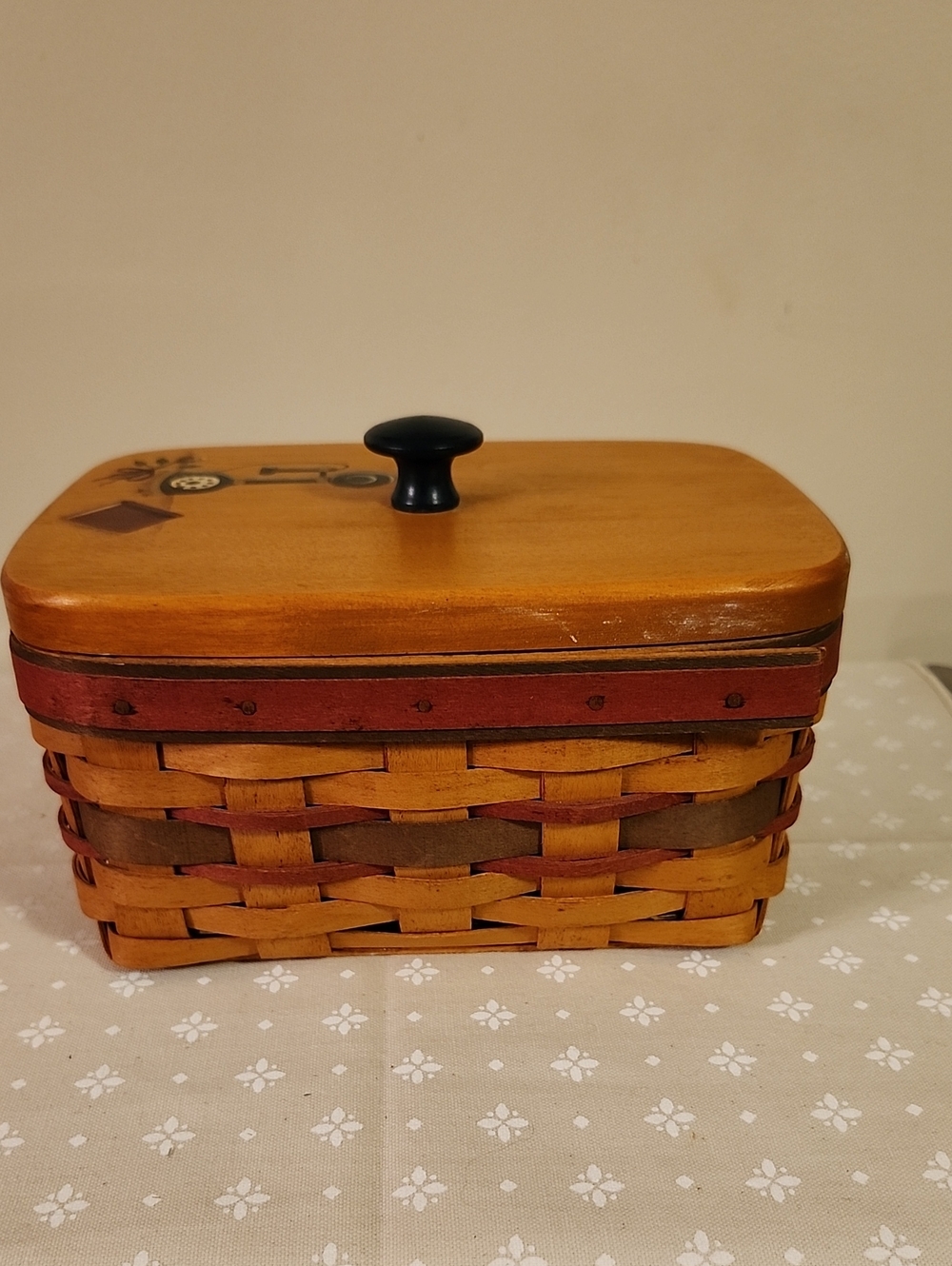 Longaberger Father's Day Address Basket With Painted Lid - Picture 3 of 9
